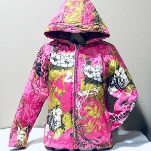 Obermeyer Women’s - Teen Pink Floral Quilted Ski Jacket Size 6